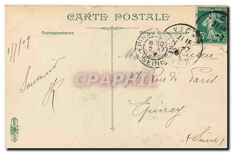 CPA Vichy le Pavillon de l'Empereur  — Verso