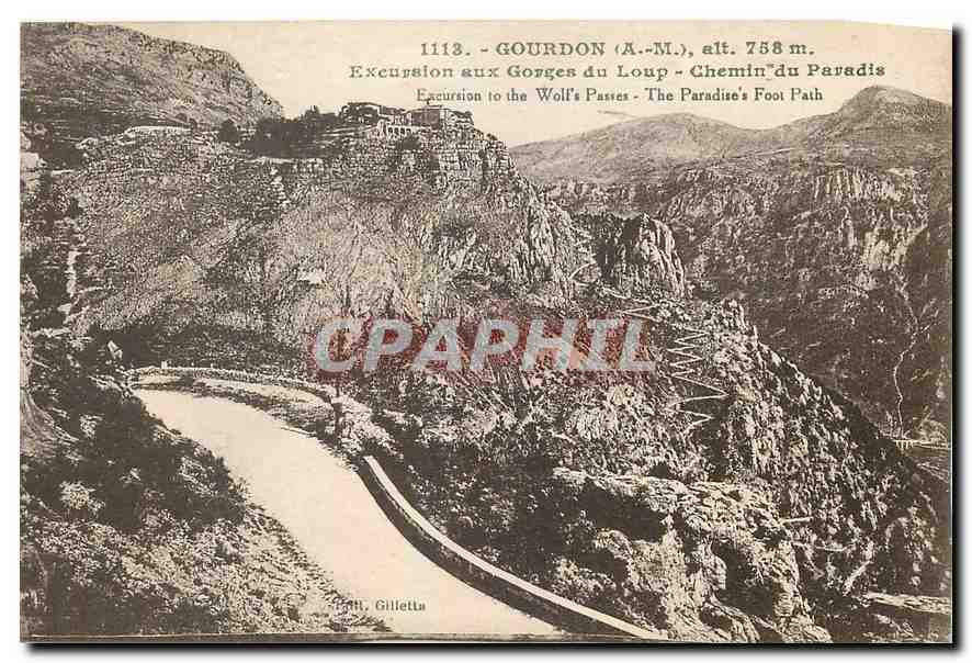 CPA Gourdon A M Excursion aux Gorges du Loup Chemin du Paradis 