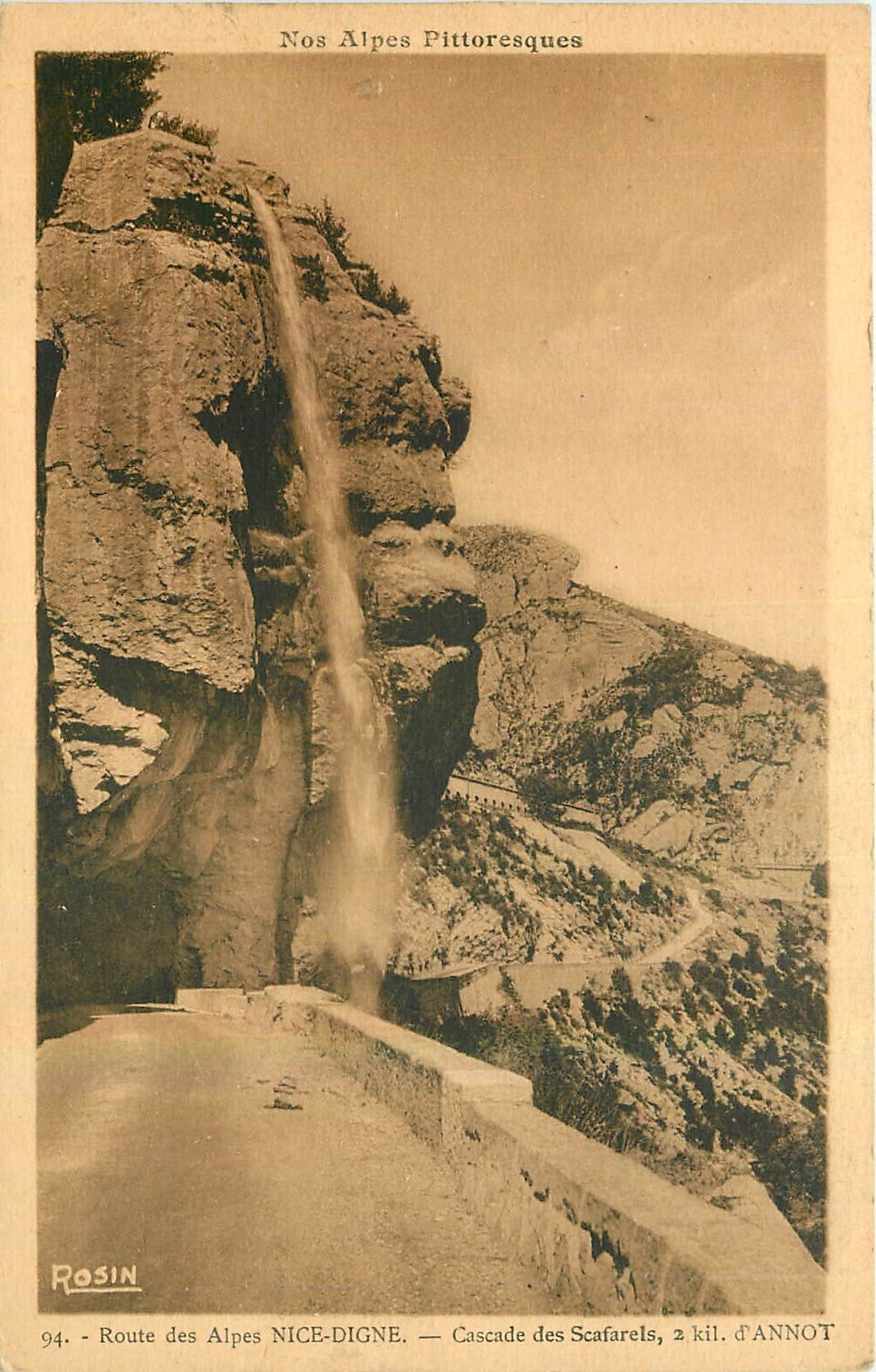 CPA Nos Alpes Pittoresques Route des Alpes Nice Digne Cascade des Scafarels 