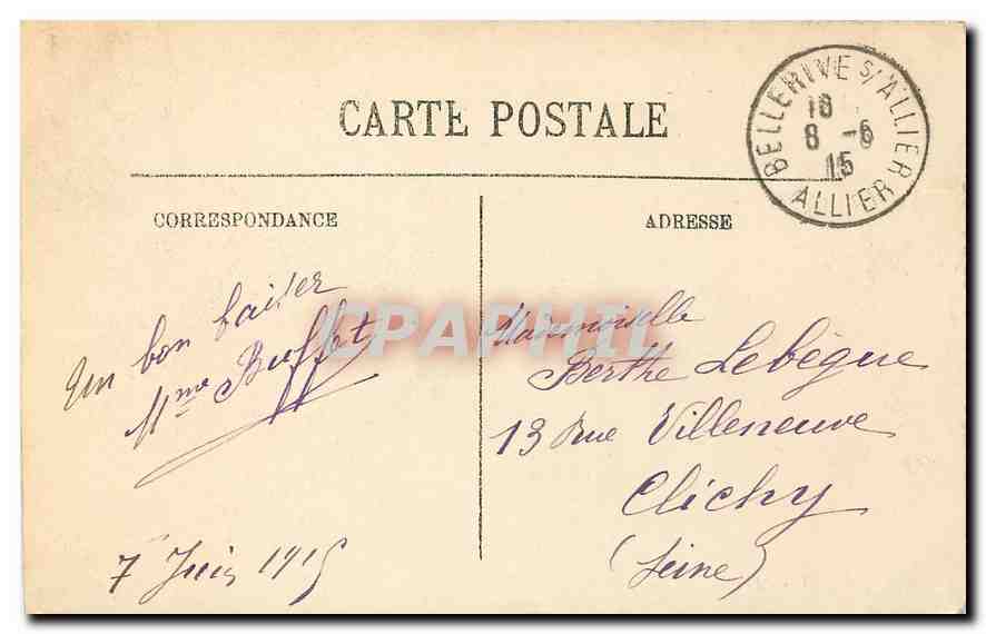 CPA Vichy le Nouveau Parc  — Rückseite