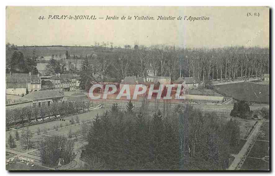 CPA Paray le Monial Jardin de la Visitation Noisetier de l'Apparition 