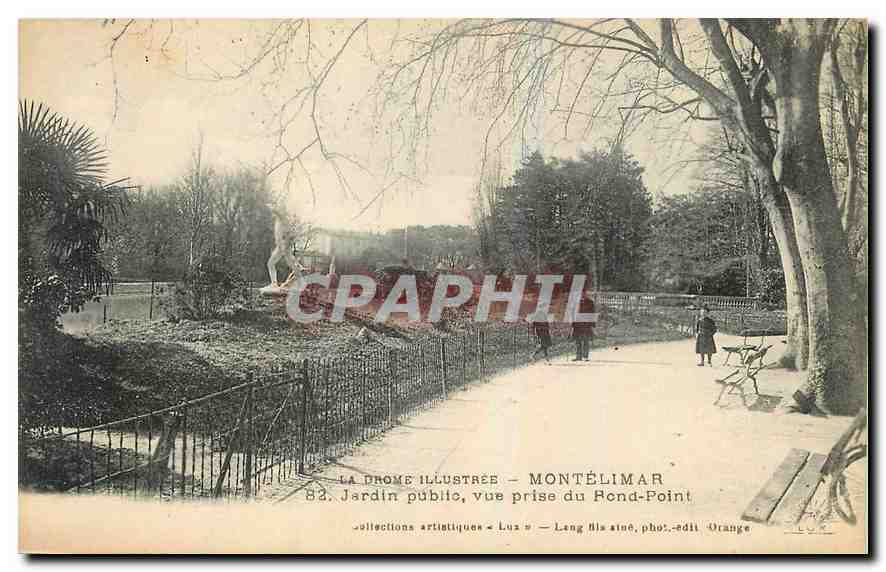 Jardin public, vue prise du Pont-Point — Montélimar — Collections artistiques, Luz & Leng fils, phot.-édit. Orange