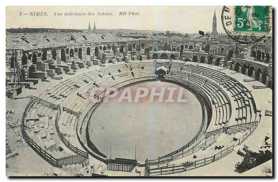 CPA Nimes Vue interieure des Arenes 