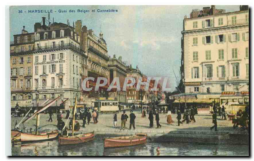 CPA Marseille Quai des Belges et Cannebiere 
