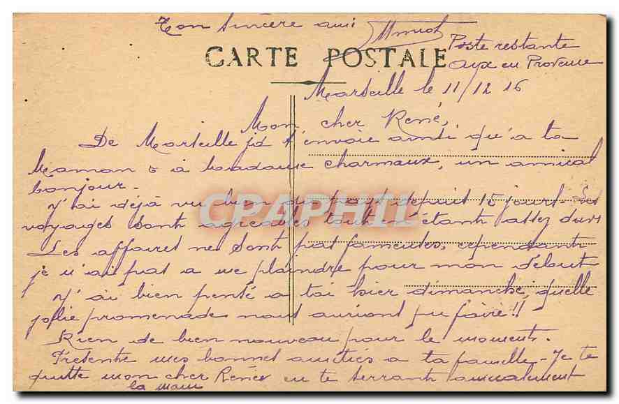 CPA Marseille Notre Dame de la Garde  — Rückseite