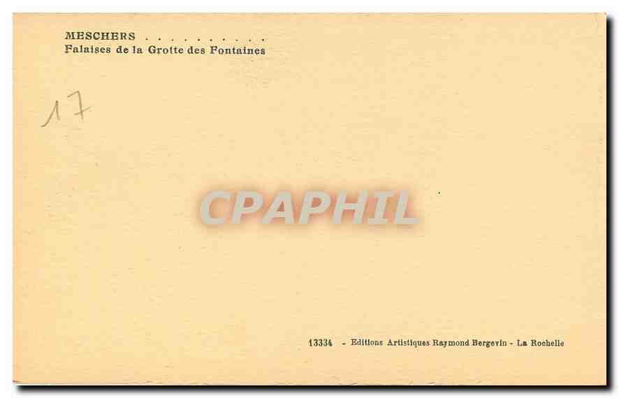 CPA Meschers Falaises de la Grotte des Fontaines  — Verso