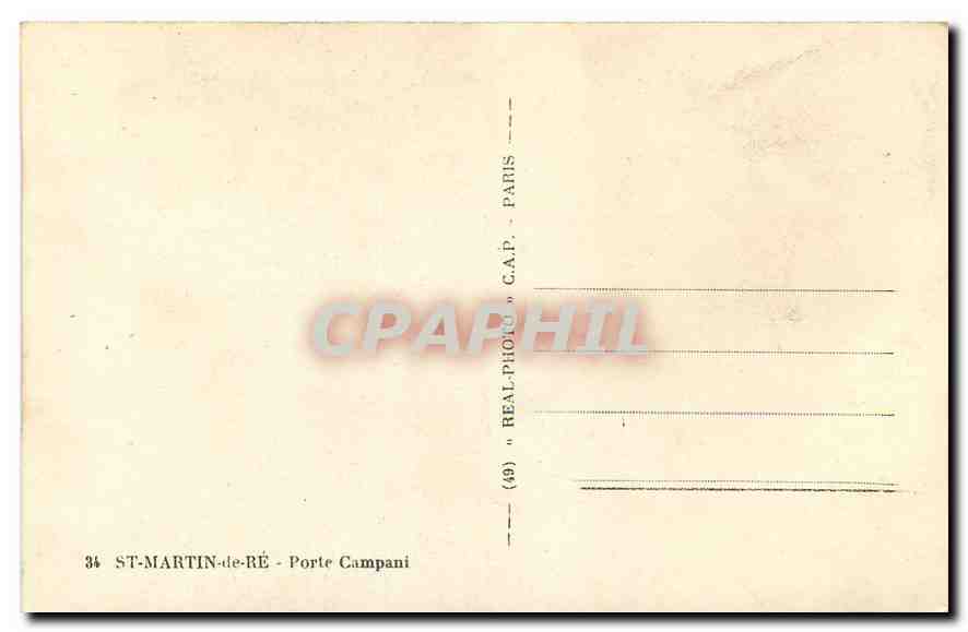 CPM St Martin de Re Porte Campani  — Verso