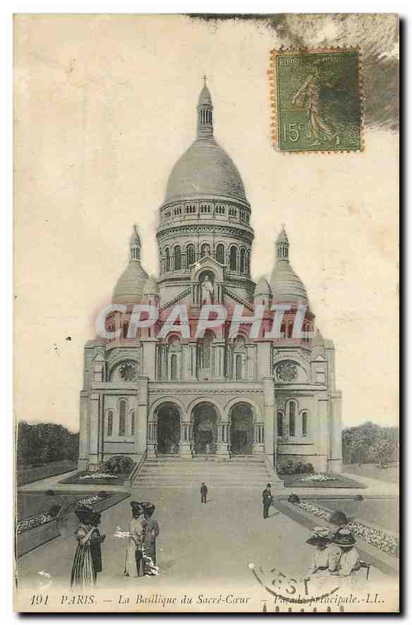 CPA Paris La Basilique du Sacre Coeur Facade principale 