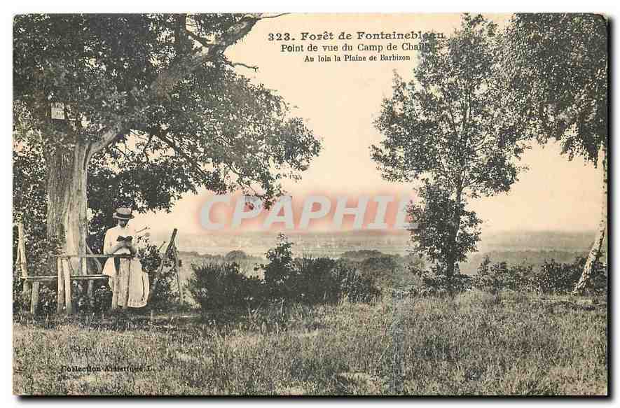 Wald von Fontainebleau — Aussicht von Camp de Chailly — Imp. Photomécanique TÉNARD