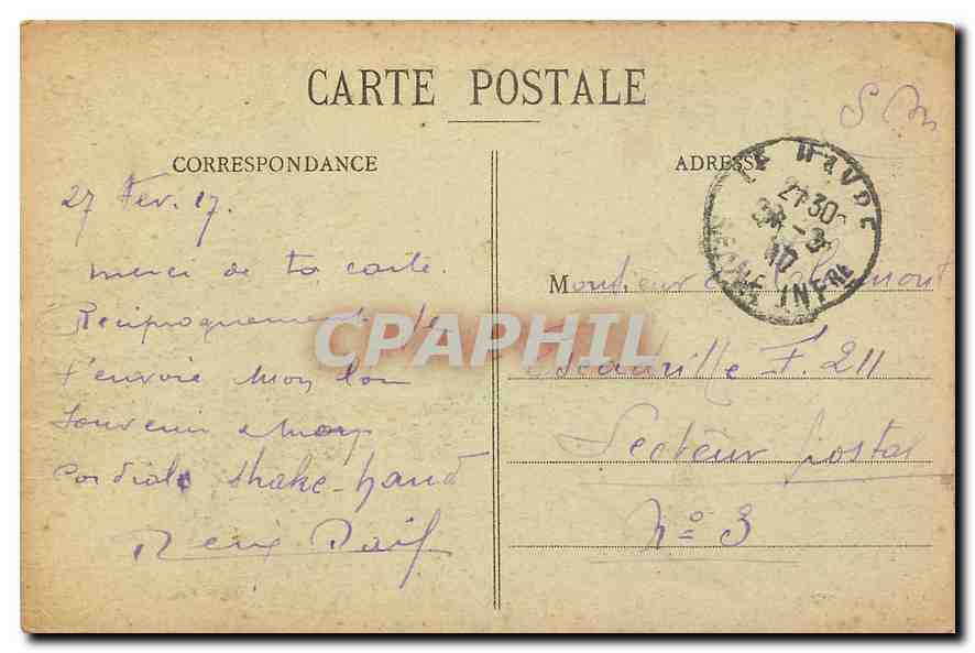 CPA Le Havre L'Hotel de Ville  — Rückseite