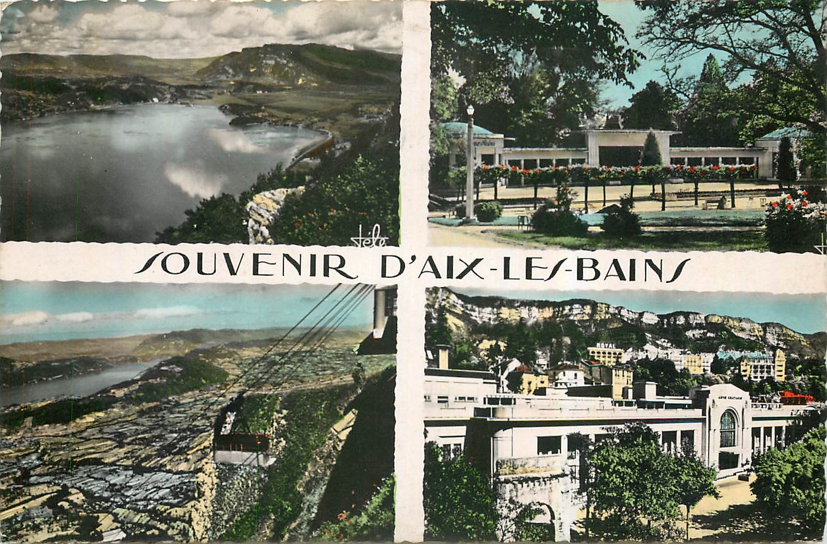 CPA Souvenir d'Aix les Bains Etablissement Thermal Le parc Teleferique Bout du Lac 