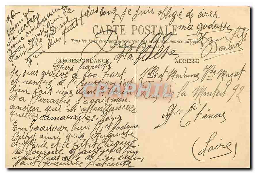 CPA Lyon La Gare de Perrache et l'Hotel Terminus  — Verso