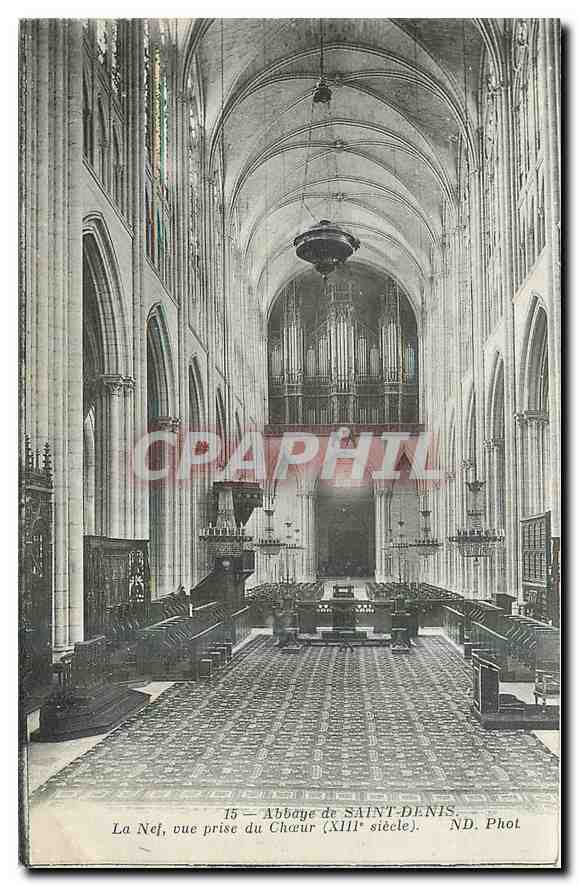 CPA Abbaye de Saint Denis La Nef vue prise du Choeur Orgue