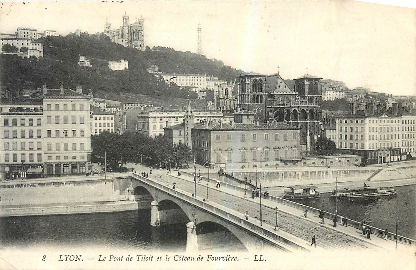 CPA Lyon Le Pont de Tilsit et le Coteau de Fourviere 