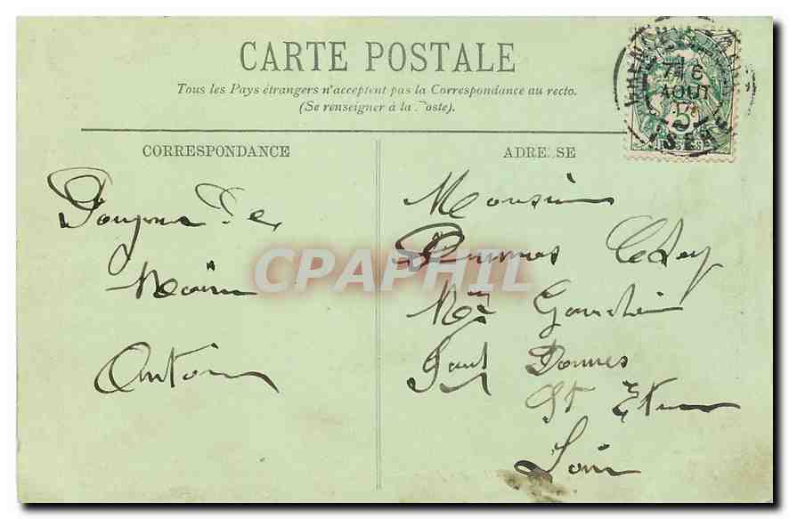 CPA Grenoble L'Isere et la Chaine des Alpes  — Verso