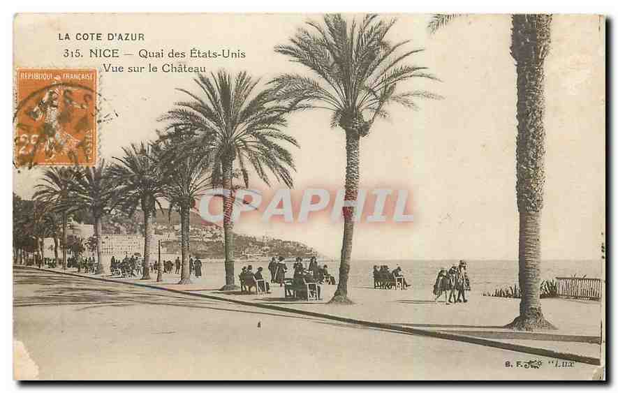 CPA La Cote d'Azur Nice Quai des Etats unis Vue sur le Chateau 