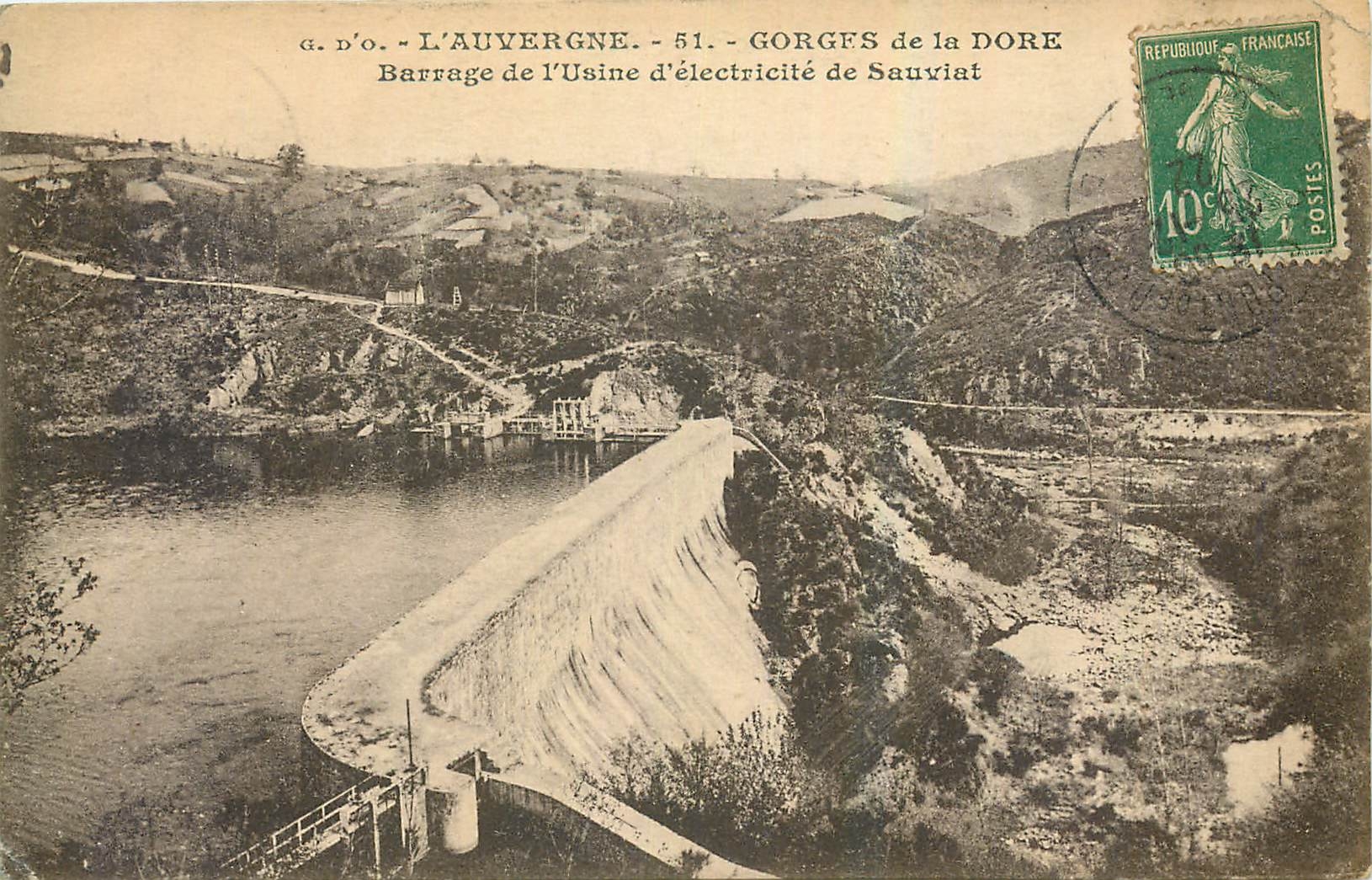 CPA L'Auvergne Gorges de la Dore Barrage de l'Usine d'electricite de Sauviat 