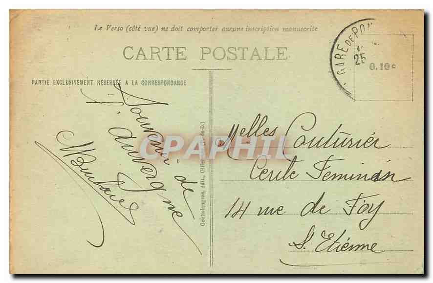 CPA L'Auvergne Gorges de la Dore Barrage de l'Usine d'electricite de Sauviat  — Verso
