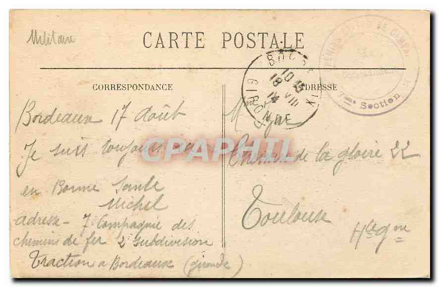 CPA Bordeaux Le Grand Theatre  — Verso