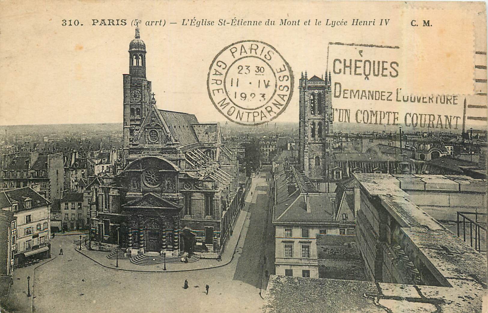 CPA Paris L'Eglise St Etienne du Mont et le Lycee Henri IV 