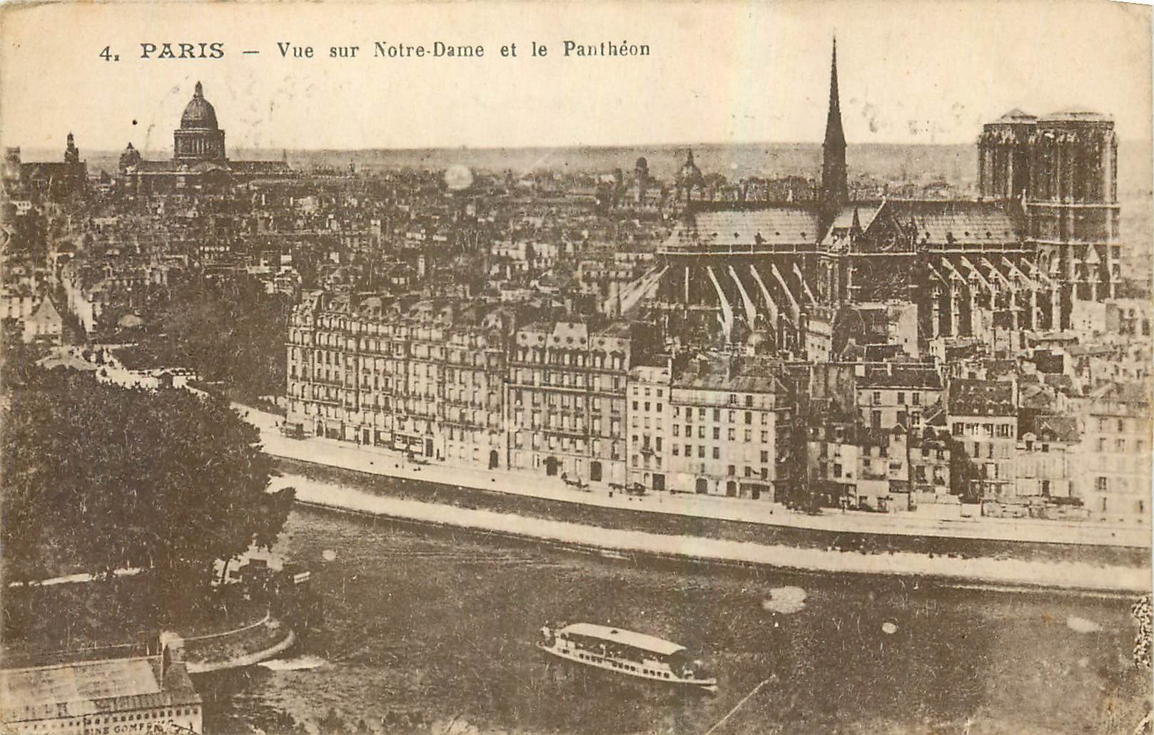CPA Paris Vue sur Notre Dame et le Pantheon 