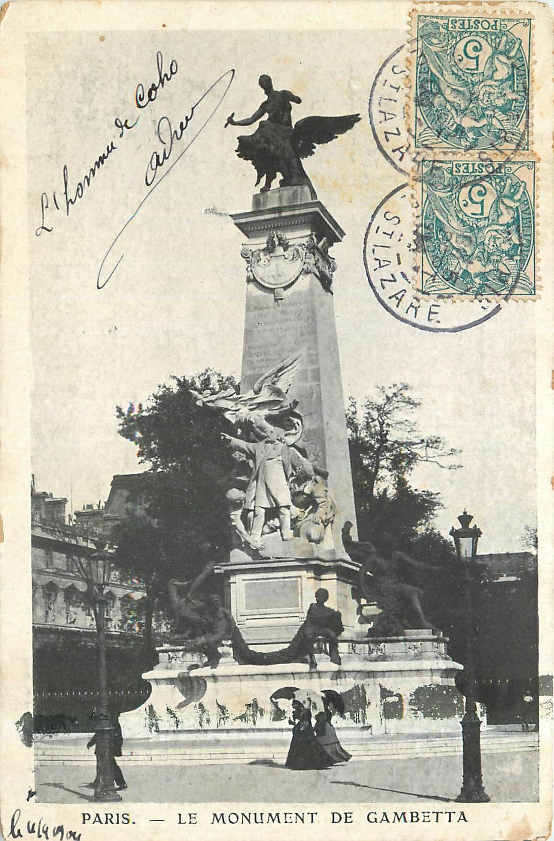 CPA Paris Le Monument de Gambetta 