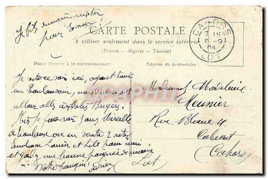CPA Paris Le Monument de Gambetta  — Rückseite