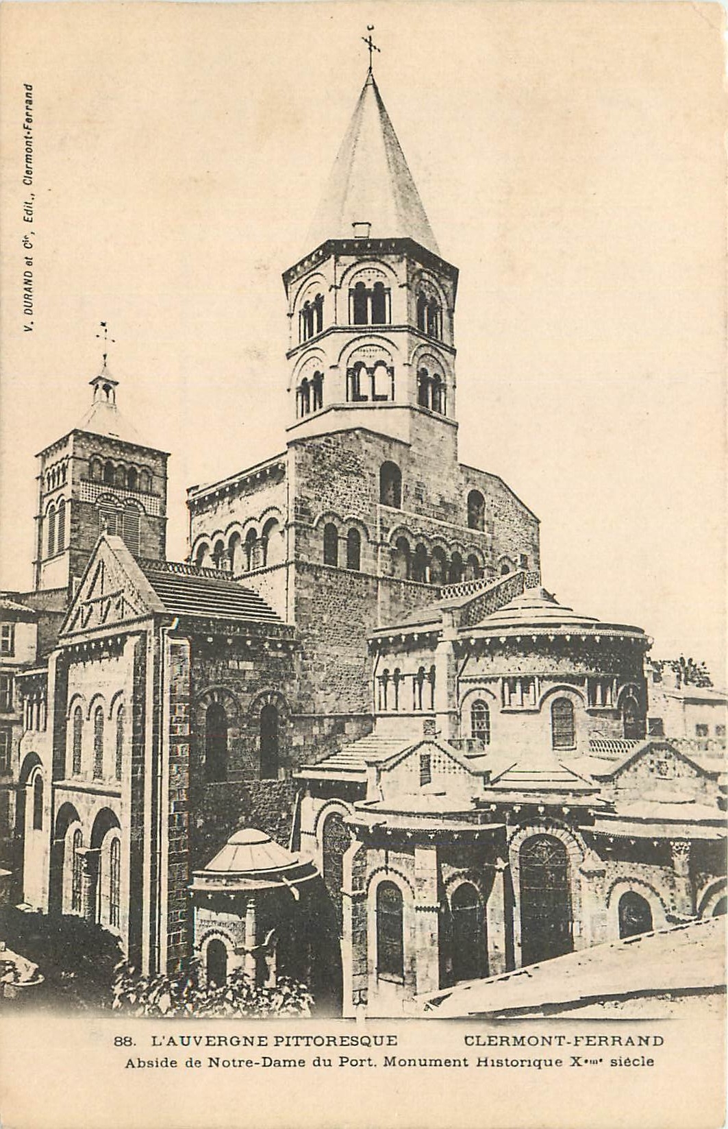 Pittorelle Auvergne — Apsis der Notre-Dame du Port, Clermont-Ferrand — Verlag V. Durand & Cie, Nr. 88