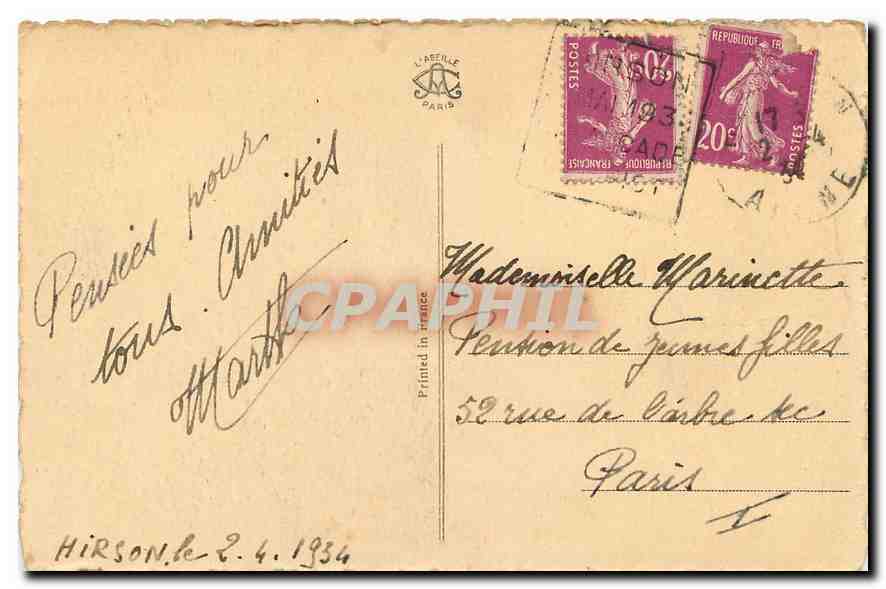 CPA Paris La Tour Saint Jacques  — Verso