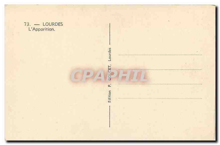 CPA Lourdes L'Apparition  — Verso