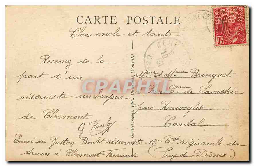 CPA Le Puy de Dome vu du pied  — Verso