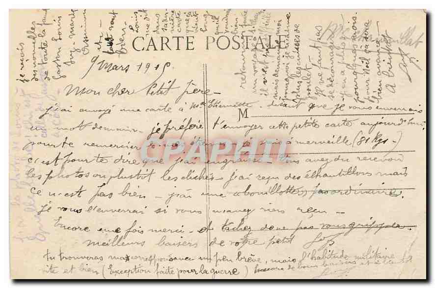 CPA Guerre Europeenne Haute Alsace Belfort Tour de la Miotte  — Verso