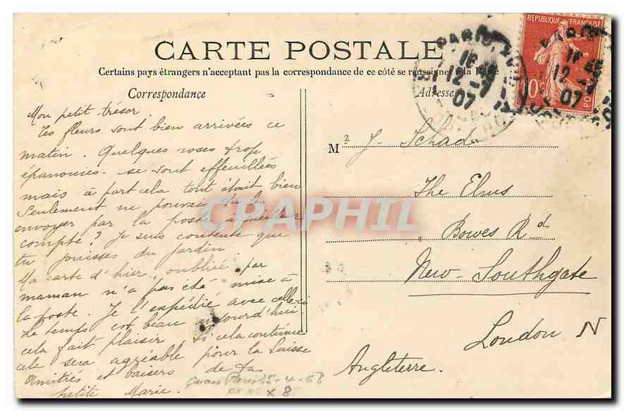 CPA Paris Parc Monceau Le Portail Romain  — Rückseite