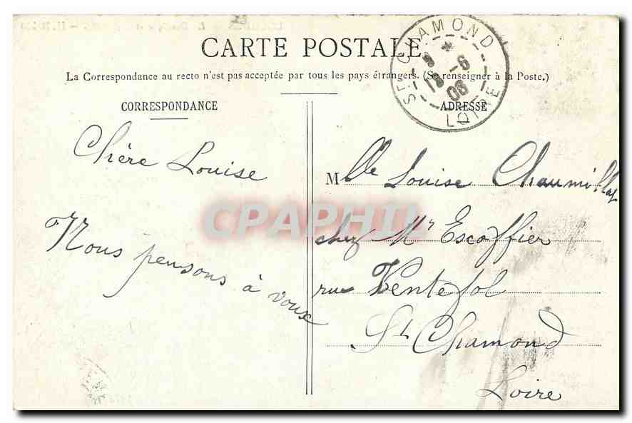 CPA Lourdes La Basilique et le Rosaire  — Verso