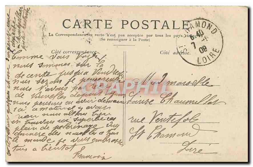 CPA Lourdes La Benediction des Malades  — Verso