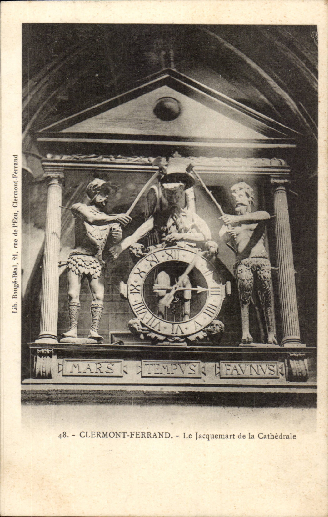 Clermont-Ferrand — Le Jacquemart de la Cathédrale — Lib. Bougé-Bea, 21 rue de l'Écu, Clermont-Ferrand
