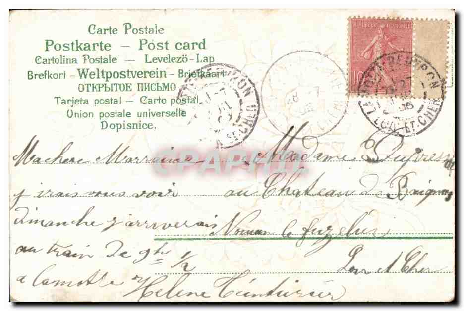 CPA Fantaisie Amitie sincere — Rückseite