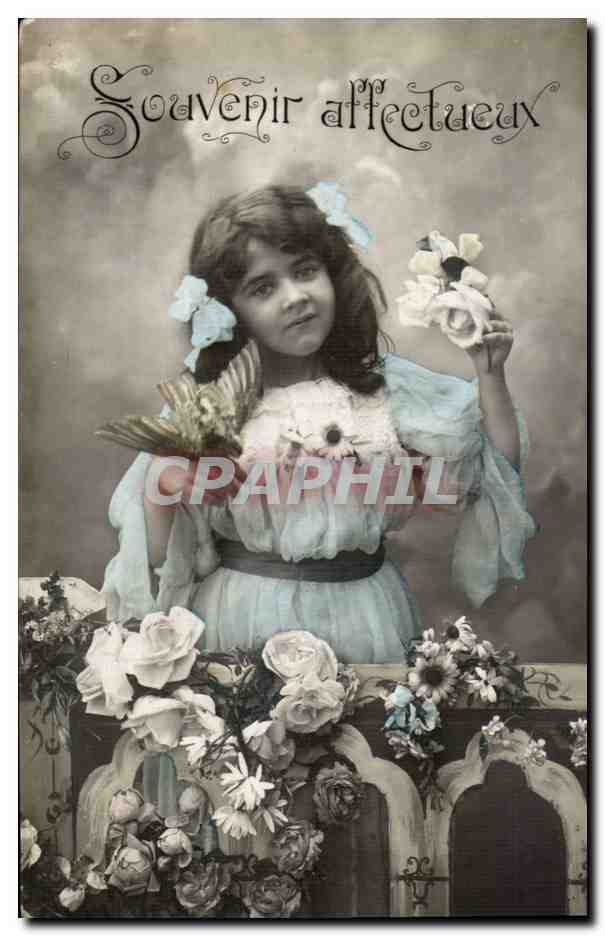 CPA Fantaisie enfant Souvenir affectueux