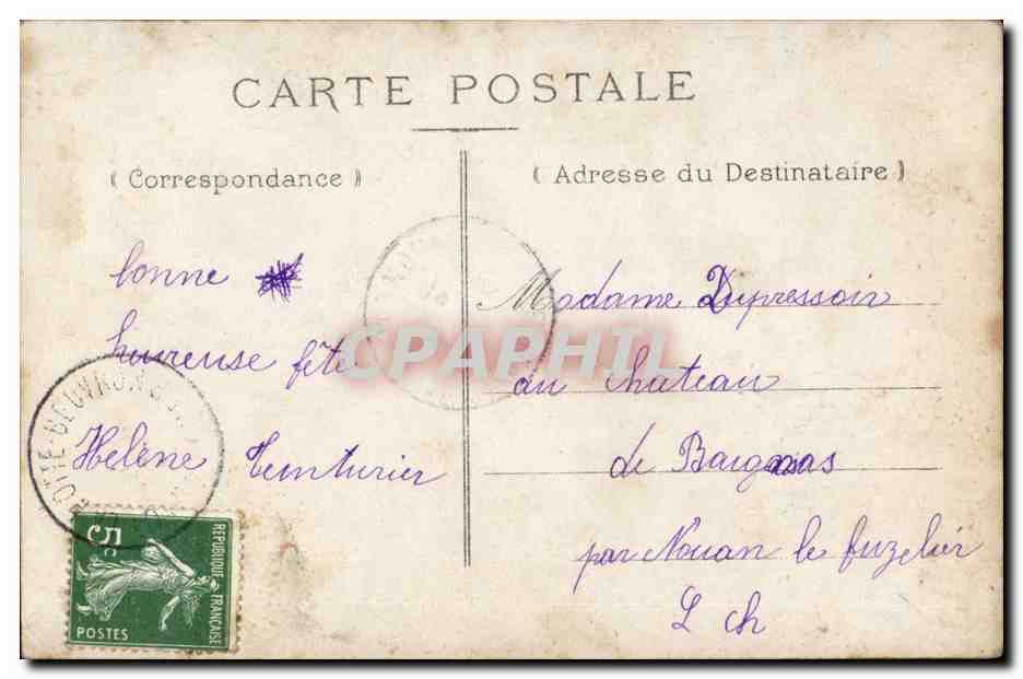 CPA Fantaisie enfant Souvenir affectueux — Verso