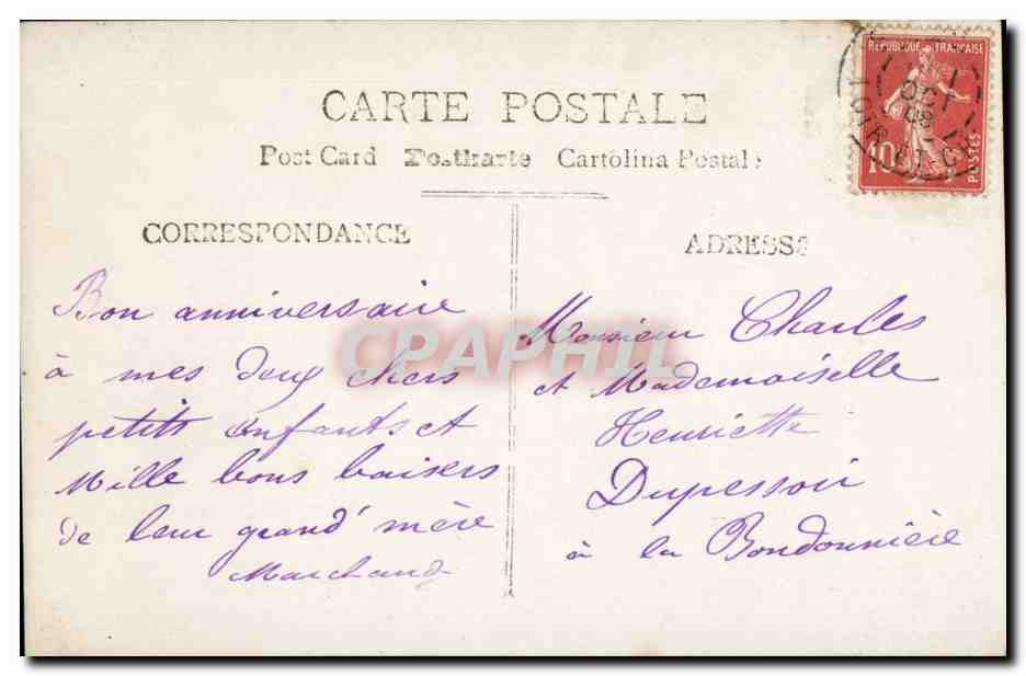 CPA Fantaisie Enfants Bonne fete — Verso