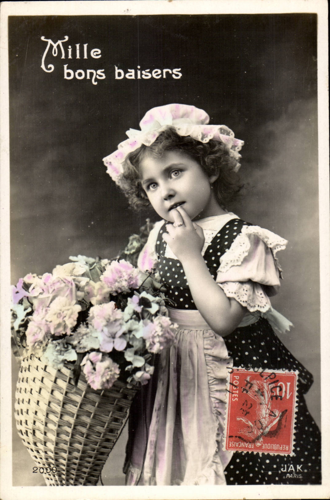 CPA Fantaisie Enfant Mille bons baisers