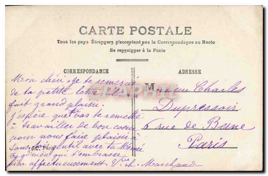 CPA Fantaisie Enfant  — Verso