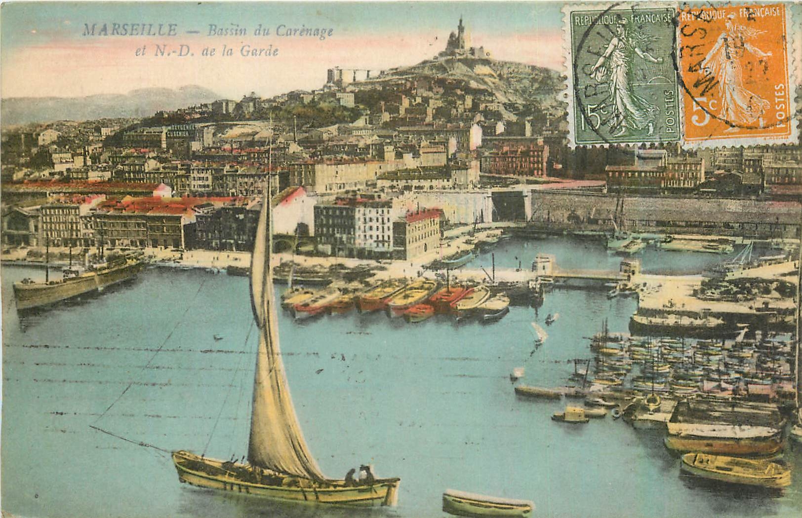CPA Marseille Bassin du Carinage et N D de la Garde 