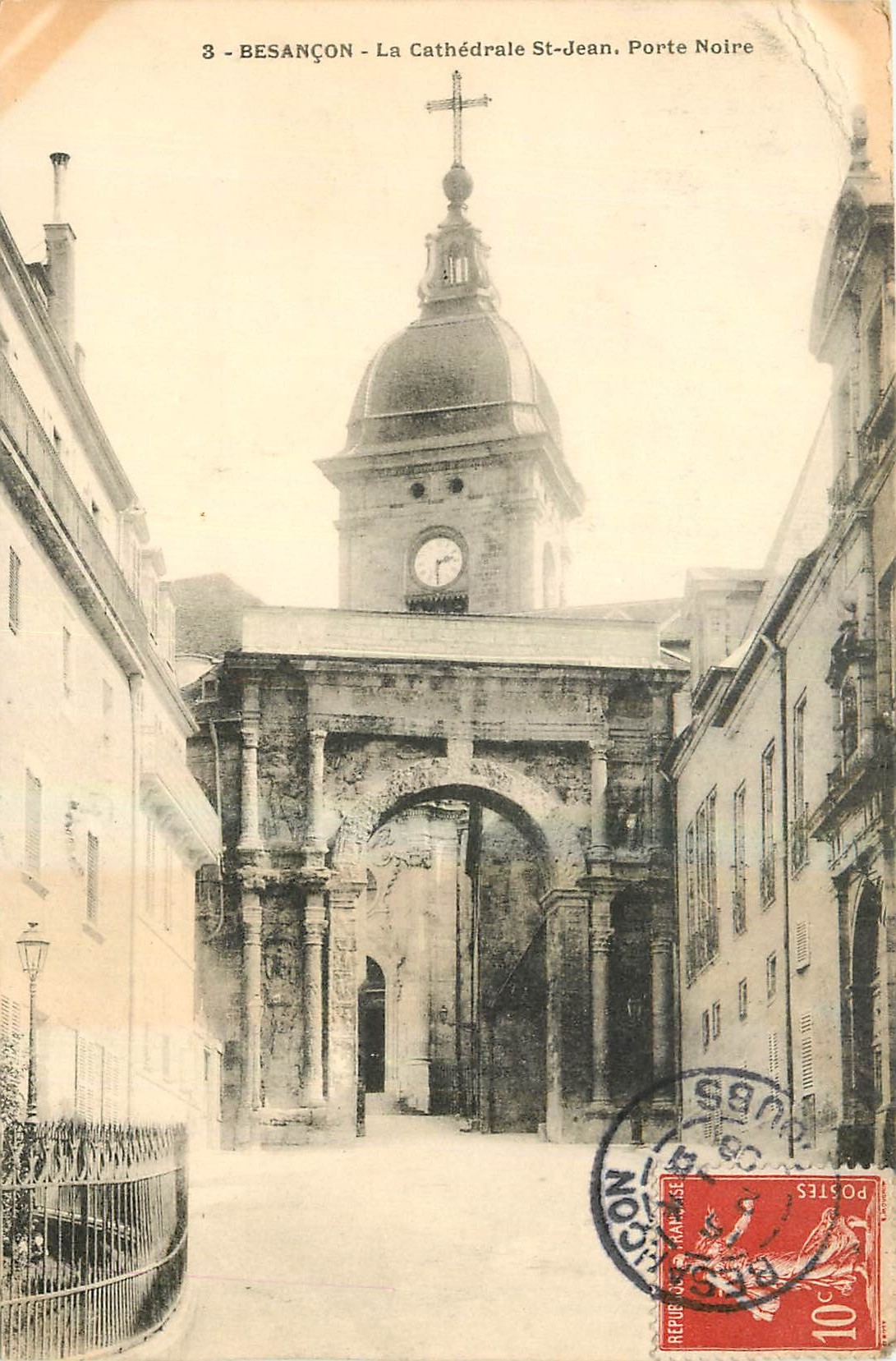 CPA Besancon La Cathedrale St Jean Porte Noire 
