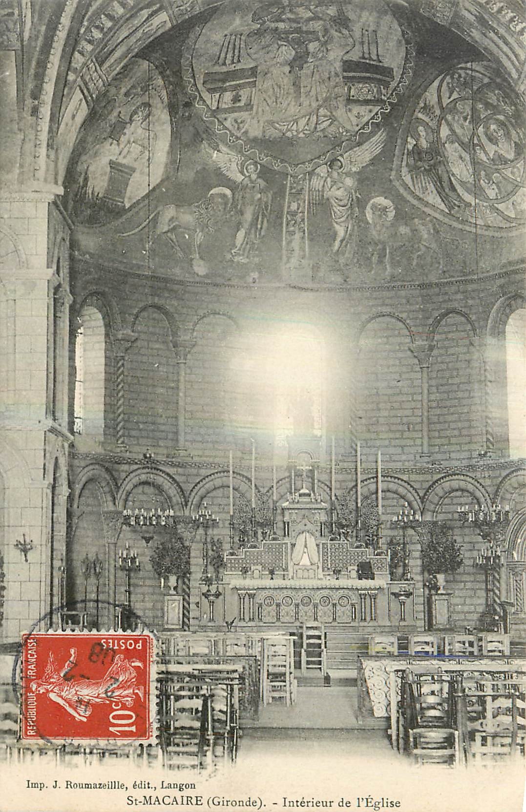 CPA St Macaire Gironde Interieur de l'Eglise 