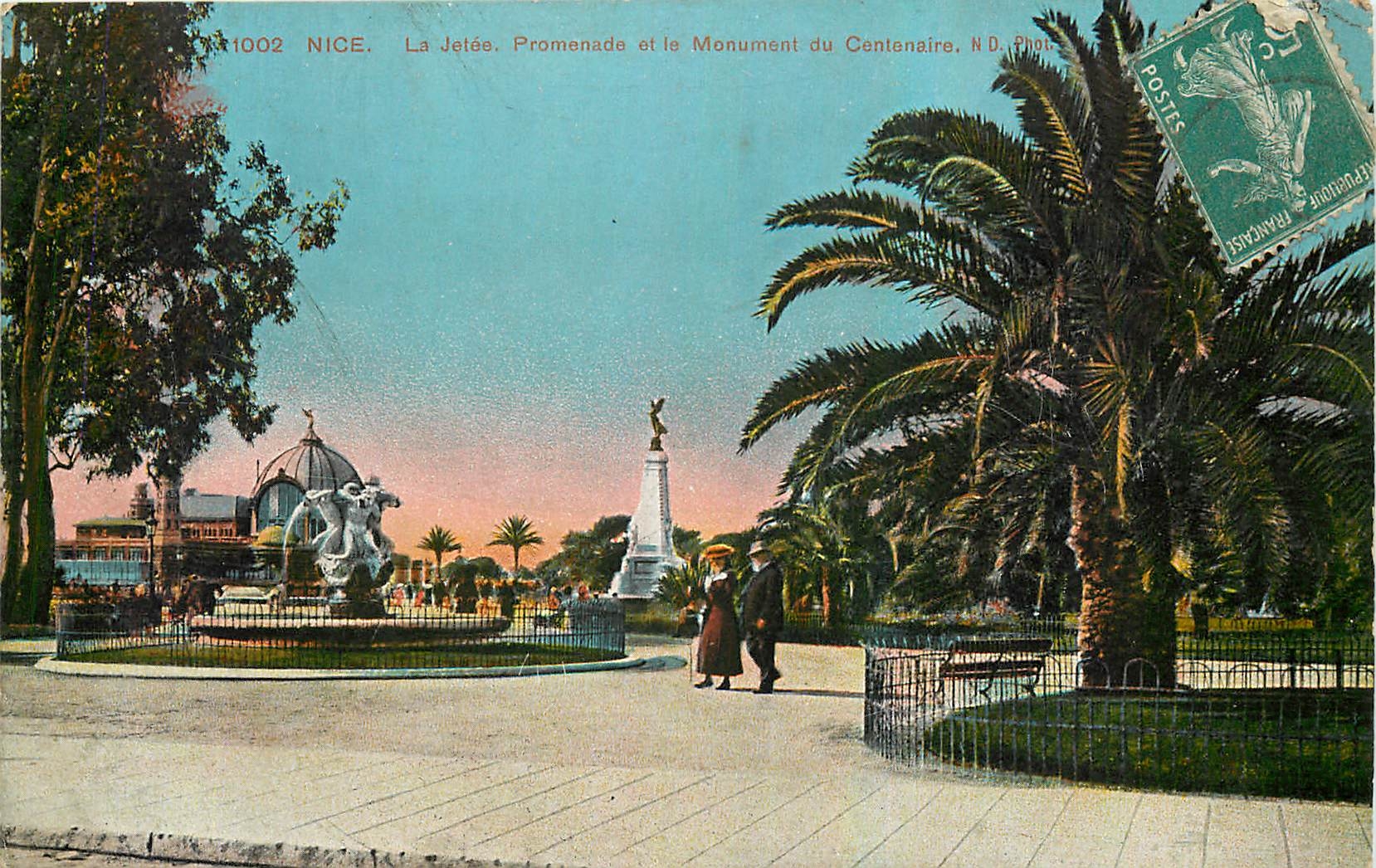 CPA Nice La Jetee Promenade et le Monument du Centanaire 