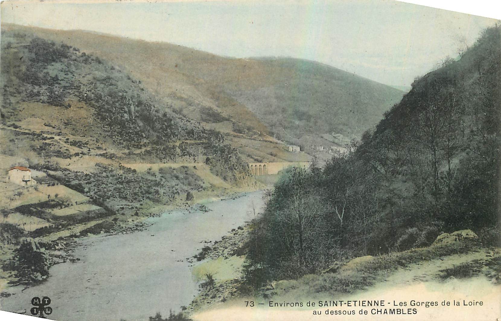 CPA Environs de Saint Etienne Les Gorges de la Loire au dessous de Chambles 