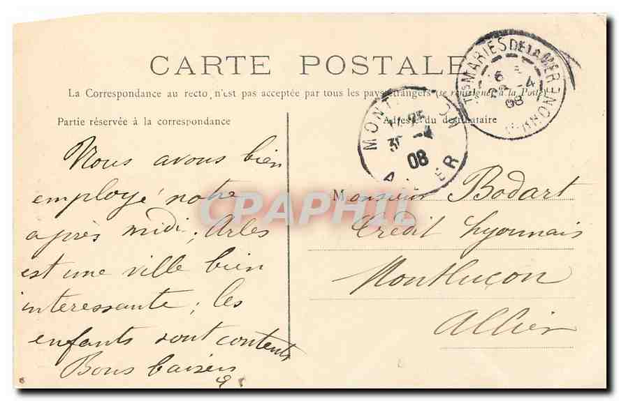 CPA Arles Les Aliscamps Allee des Tombeaux romains  — Verso
