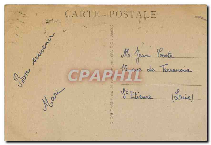 CPA Lyon Vue generale sur Bellecour  — Verso
