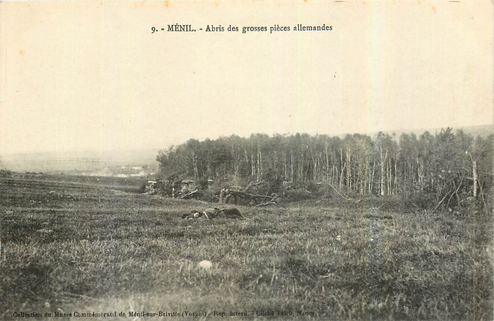 CPA Menil Abris des Grosses pieces allemandes Militaria